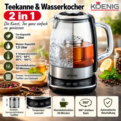 2-in-1 Teekanne und Wasserkocher Koenig
