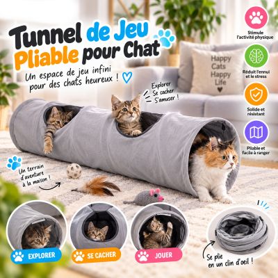 Tunnel de Jeu Pliable pour Chat