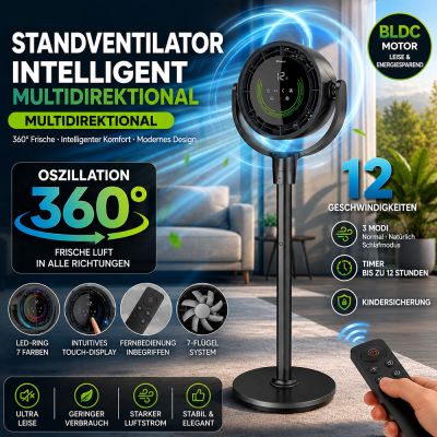 Intelligenter Multidirektionaler Standventilator