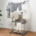 Étendoir à Linge Grande Capacité Pliable à Roulettes