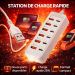 Station de Charge Rapide USB 12 Ports – 6 USB-C + 6 USB-A