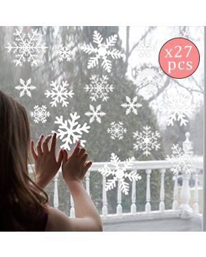 27 selbstklebende Schneeflocken Sticker - Weinachten Deko