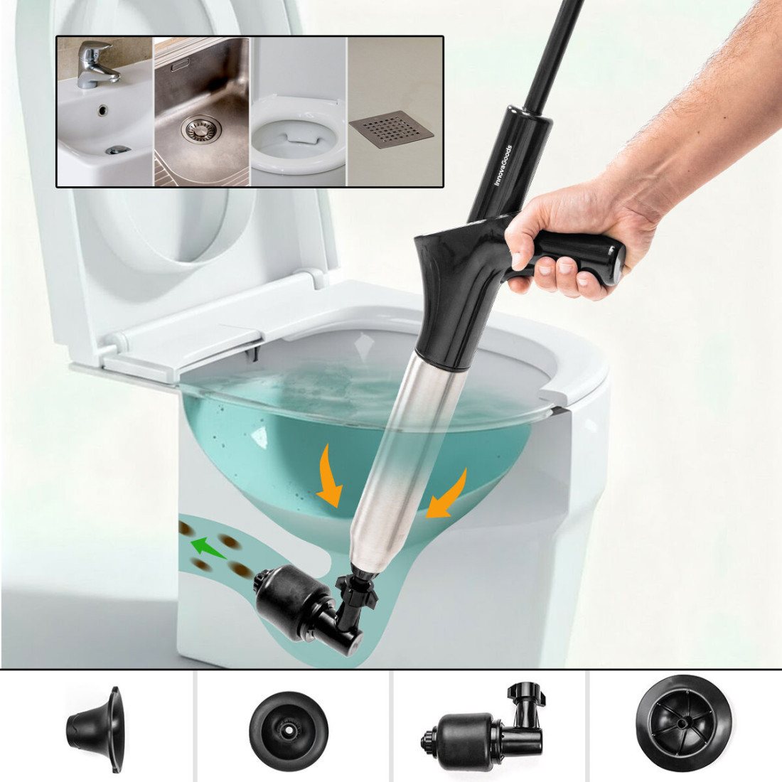 5-in-1 Hochdruck-Druckluft-Rohrreiniger