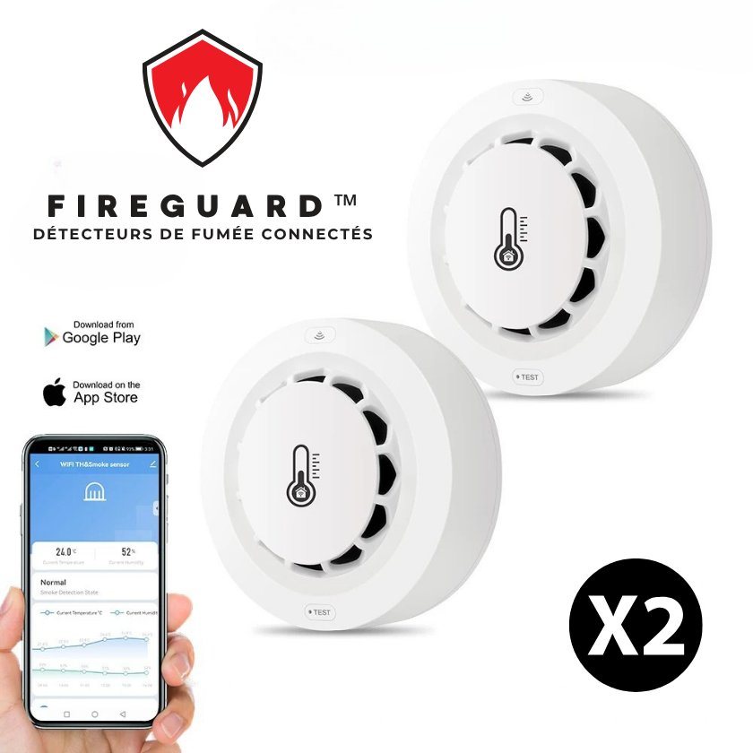 FireGuard™ - WiFi Connected Smoke Detector 2er-Set