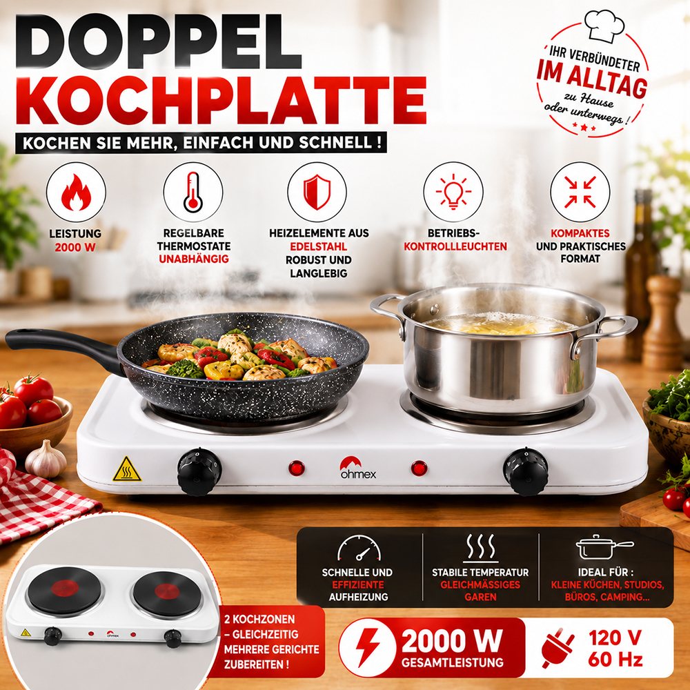 Doppelkochplatte