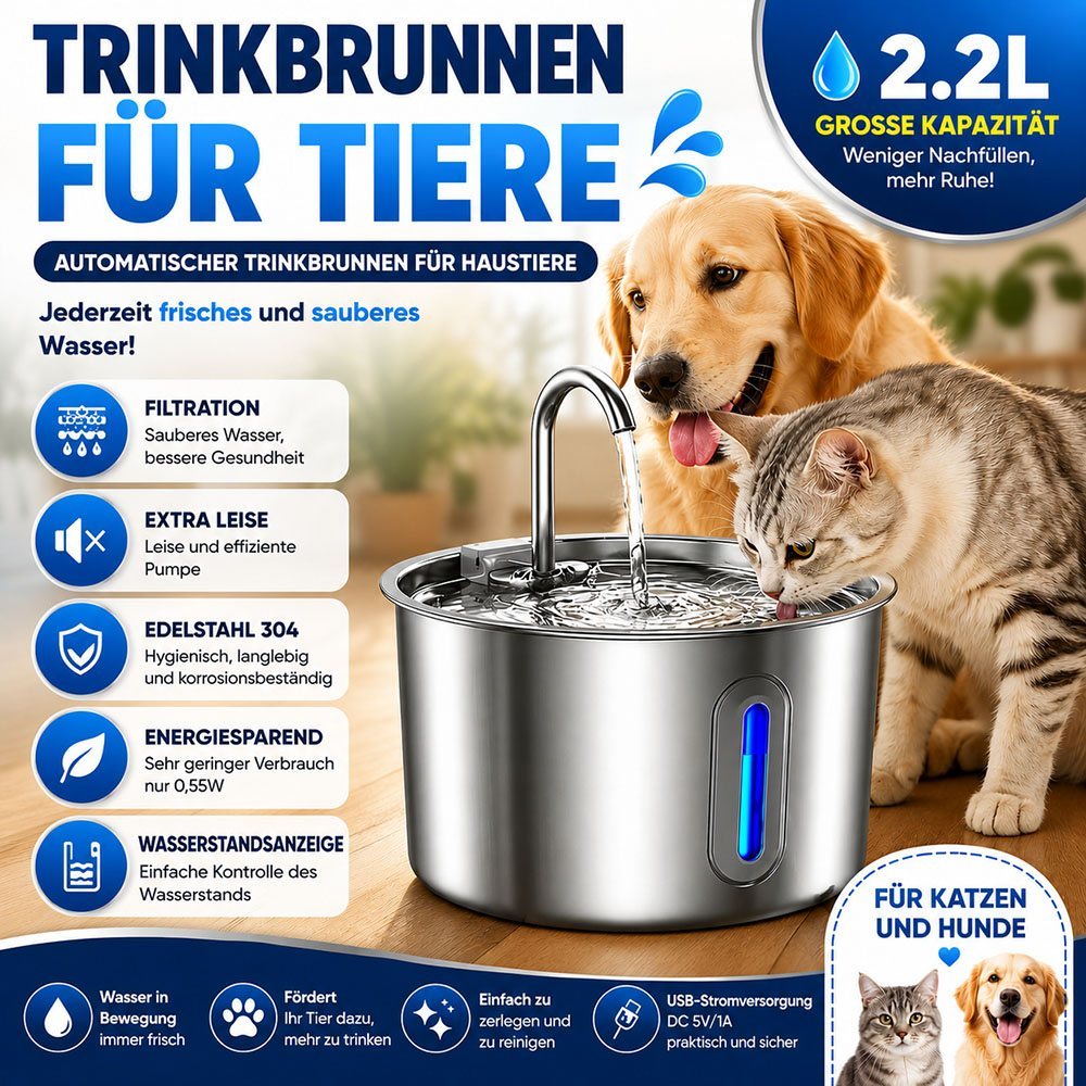 Automatischer Trinkbrunnen für Haustiere