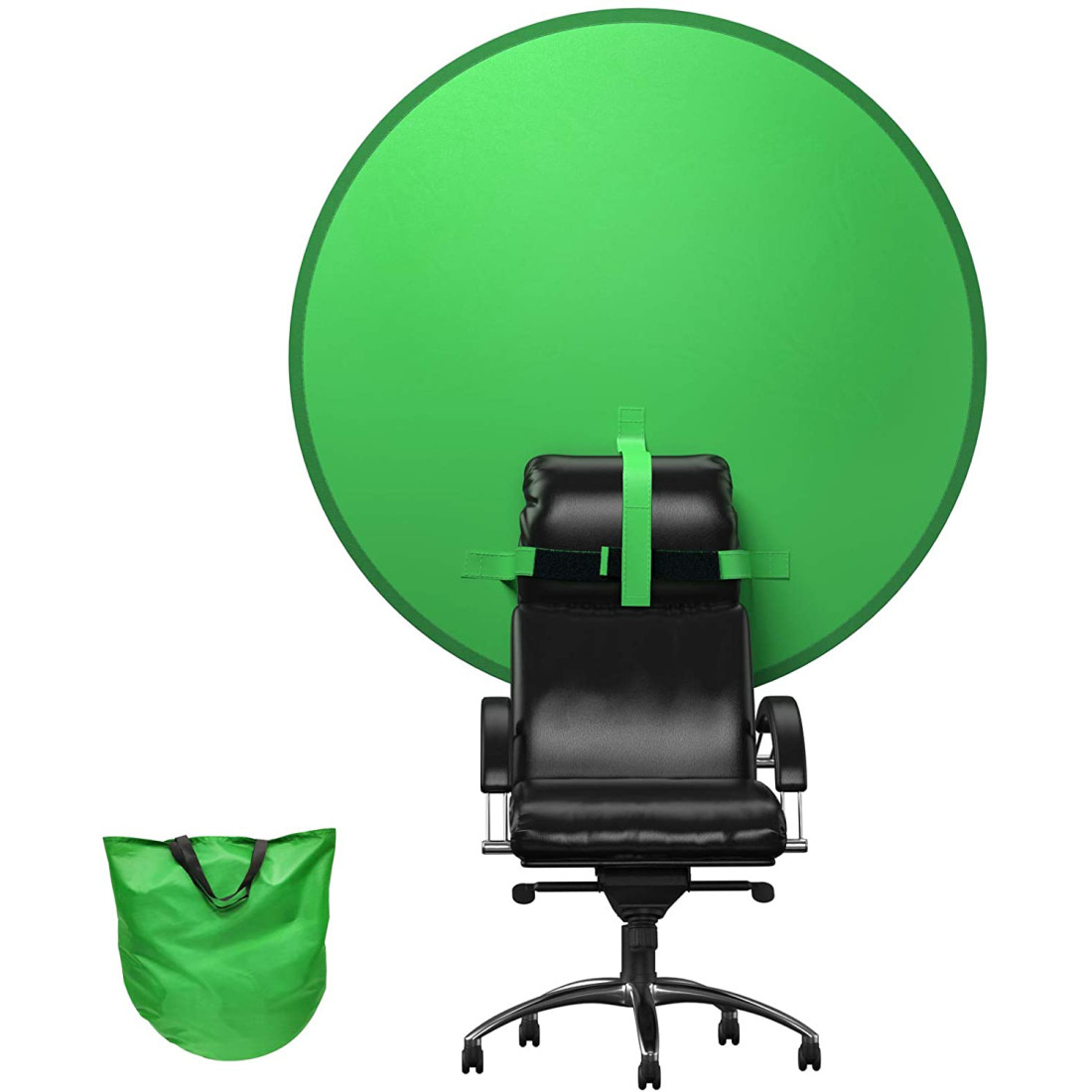 Green Screen Hintergrund mit Tragetasche für Zoom, Video, Streaming und Fotografie