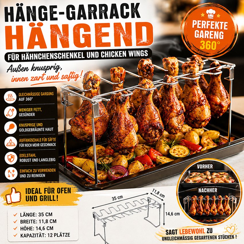 Hähnchenschenkel und Chicken-Wing-Halter zum Aufhängen