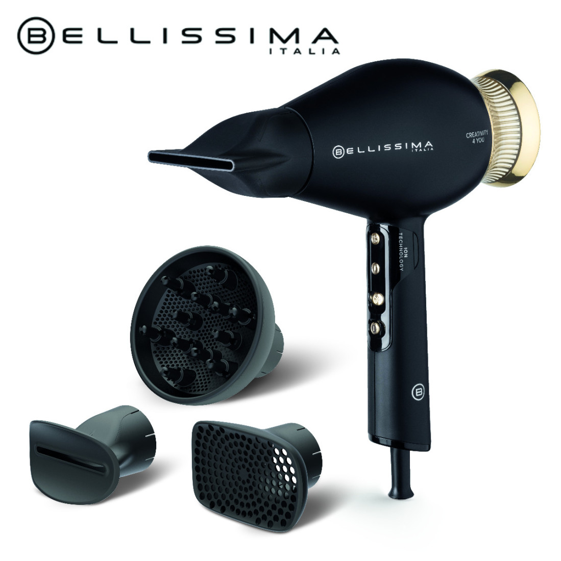 Professioneller Haartrockner mit Zubehör Creativity Bellissima