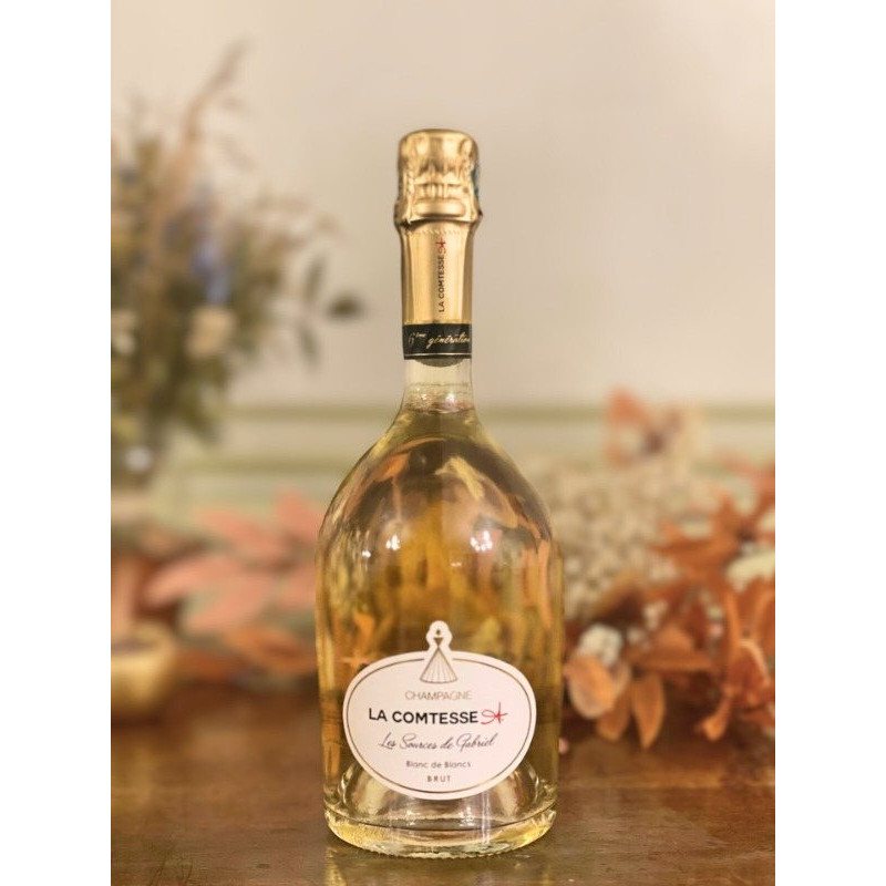 Champagne La Comtesse - Blanc de Blancs Les Sources de Gabriel - Karton mit 6 Flaschen
