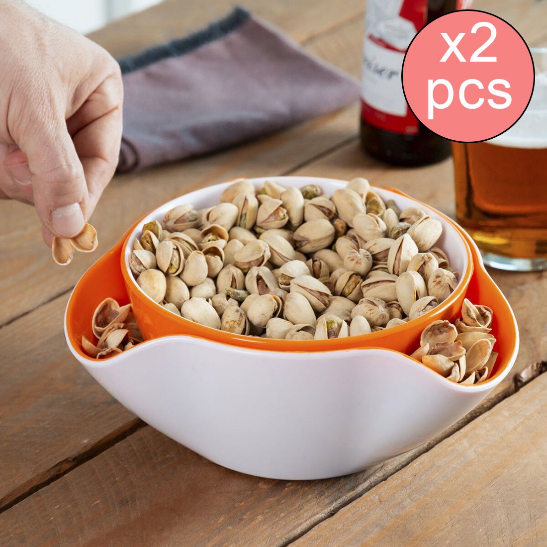 2er-Set 2-in-1-Aperitifschalen