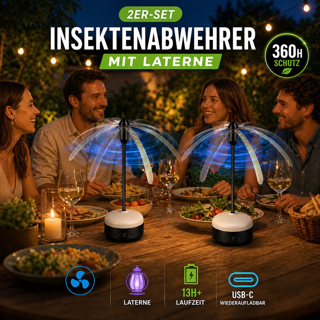Set mit 2 Insektenschutzmitteln und Laterne