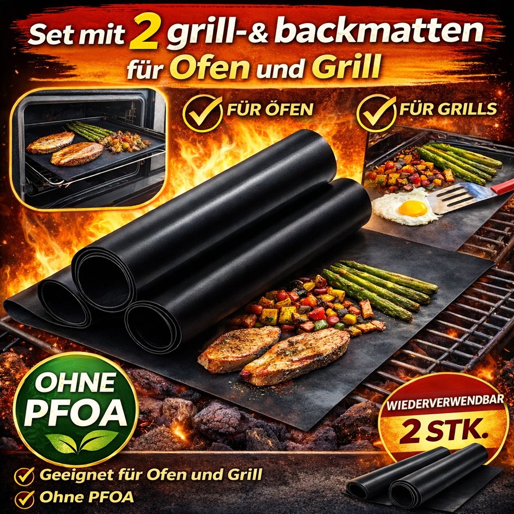 2er-Set Kochmatten für Backofen und Grill