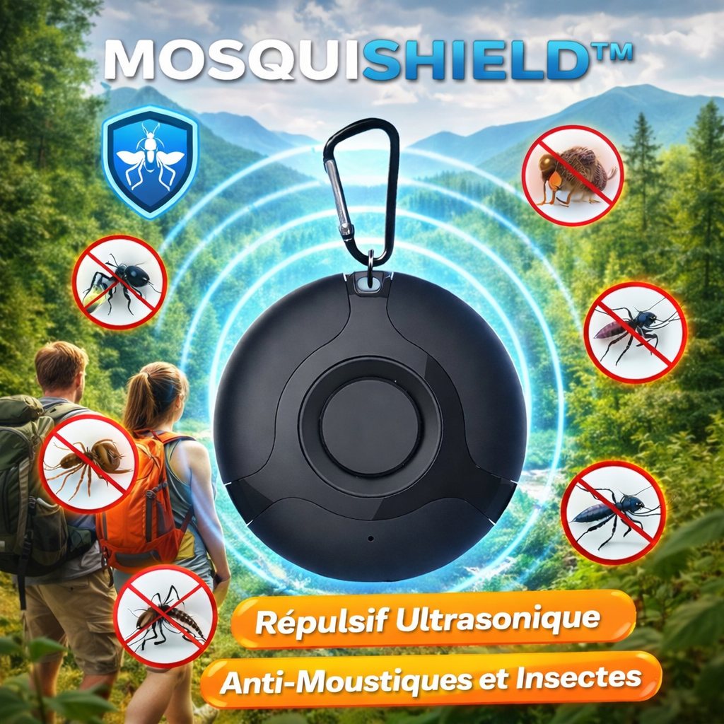 MOSQUISHIELD™ - Tragbares USB-Ultraschall-Mücken- und Insektenabwehrmittel