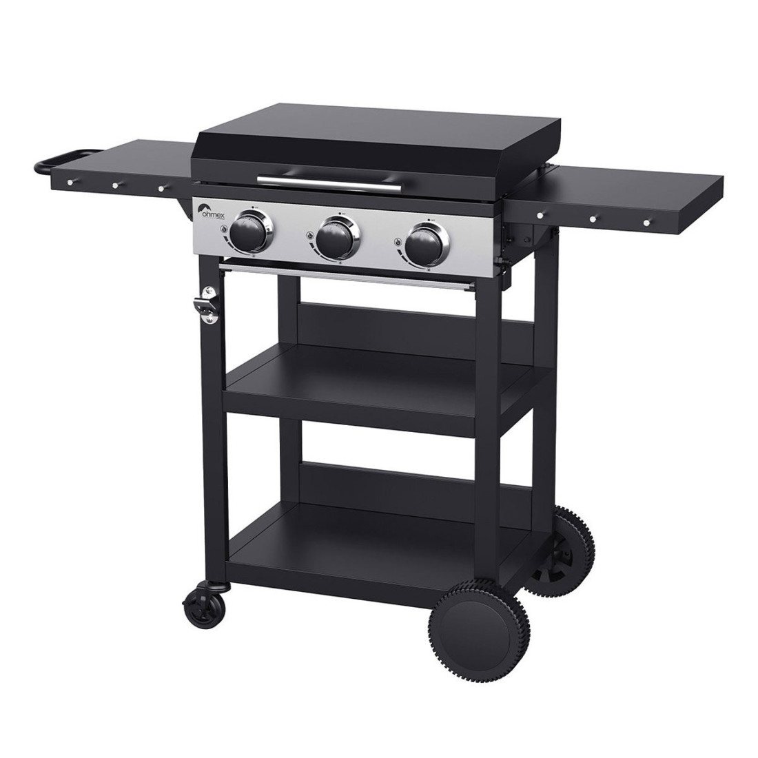 Gasplancha mit 3 Brennern Ohmex auf Wagen
