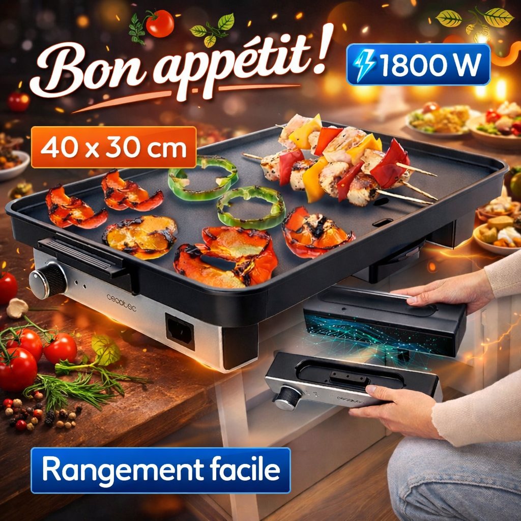 Elektrische Grillplatte 40 x 30 cm