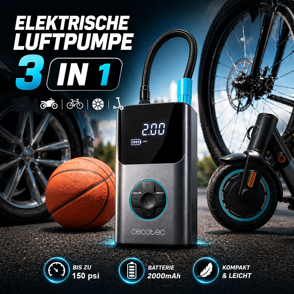 Tragbare elektrische 3-in-1-Luftpumpe Air Max