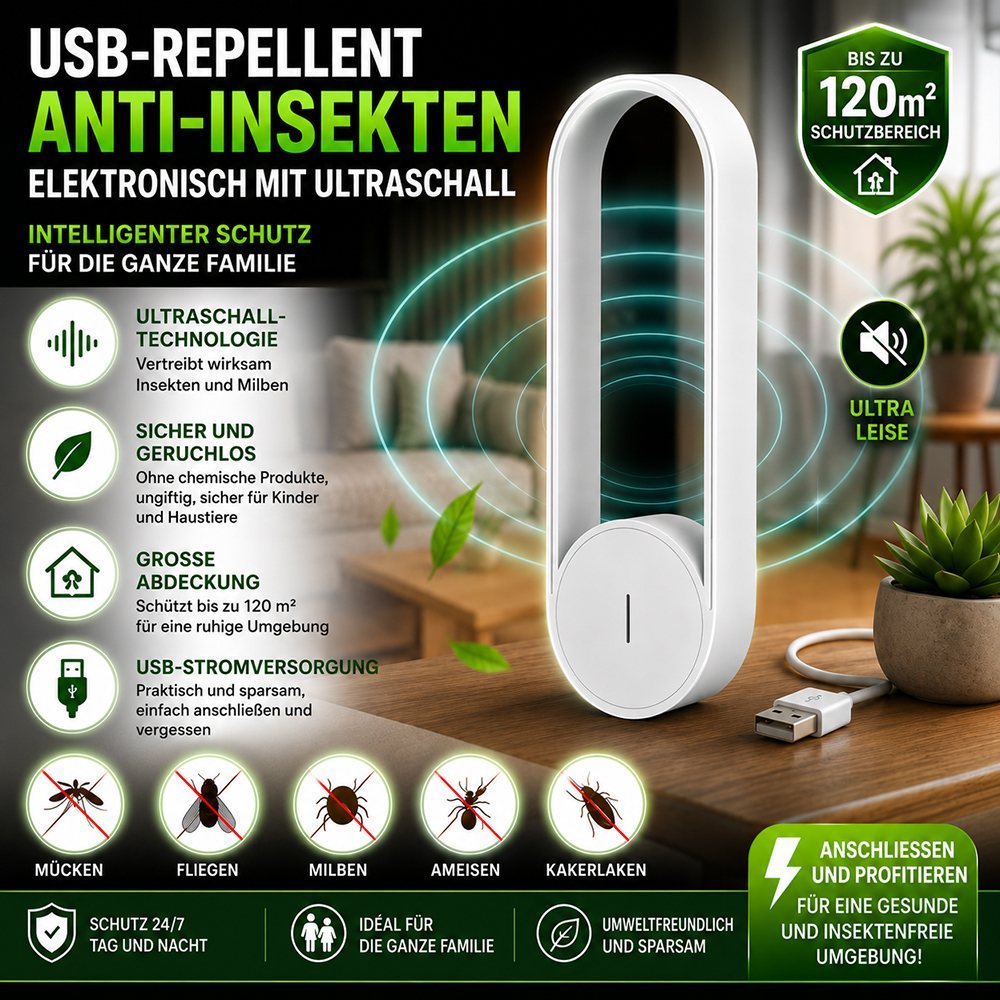 Elektronischer USB-Ultraschall-Insektenvertreiber