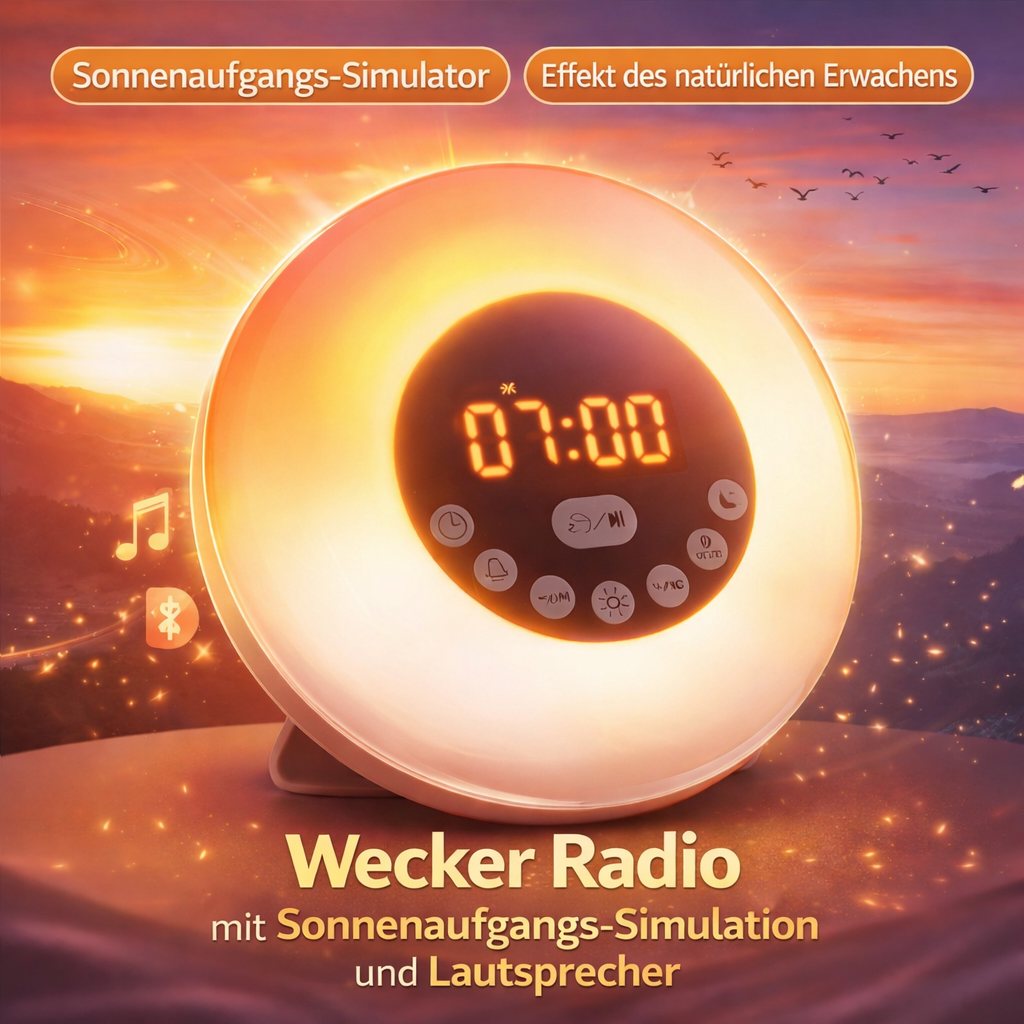 Radiowecker mit simuliertem Tagesanbruch und Schwangerschaft