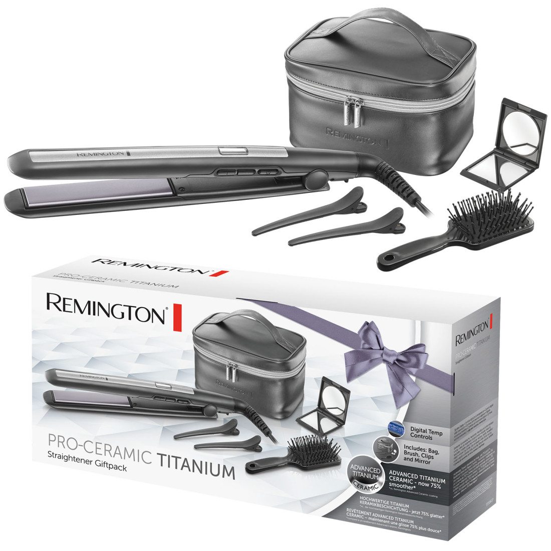 Geschenkpackung Haarglätter Titanium PRO-Ceramic Remington
