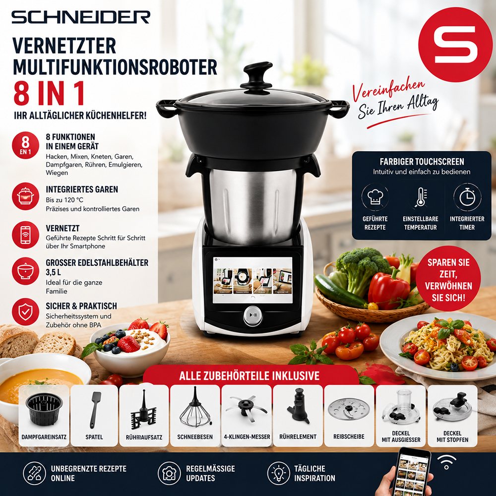 Schneider 8-in-1 vernetzter Multifunktionsroboter