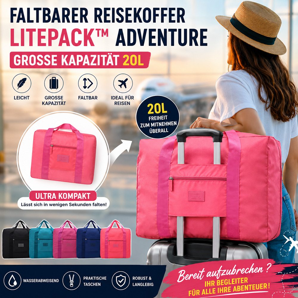 Leichte faltbare Reisetasche LitePack™ Adventure - Großes Fassungsvermögen 20L
