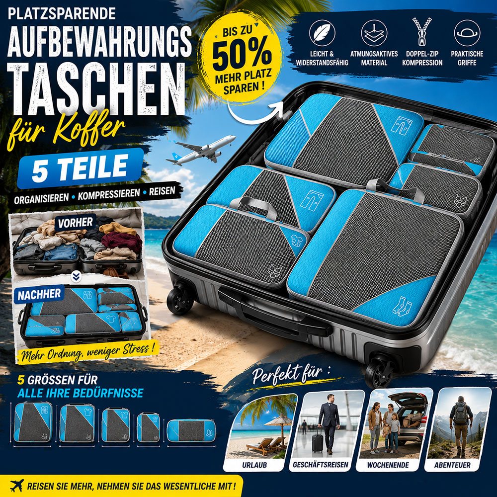 Platzsparende Koffer-Organizer Taschen (5 Stück)
