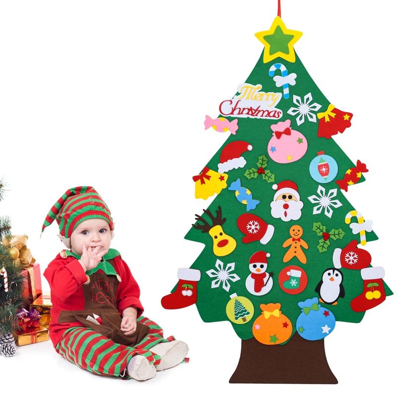 Filz-Weihnachtsbaum zum Schmücken 30 Stücke