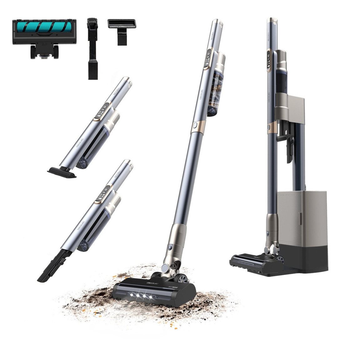 Kabelloser Stabstaubsauger mit automatischer Absaugstation