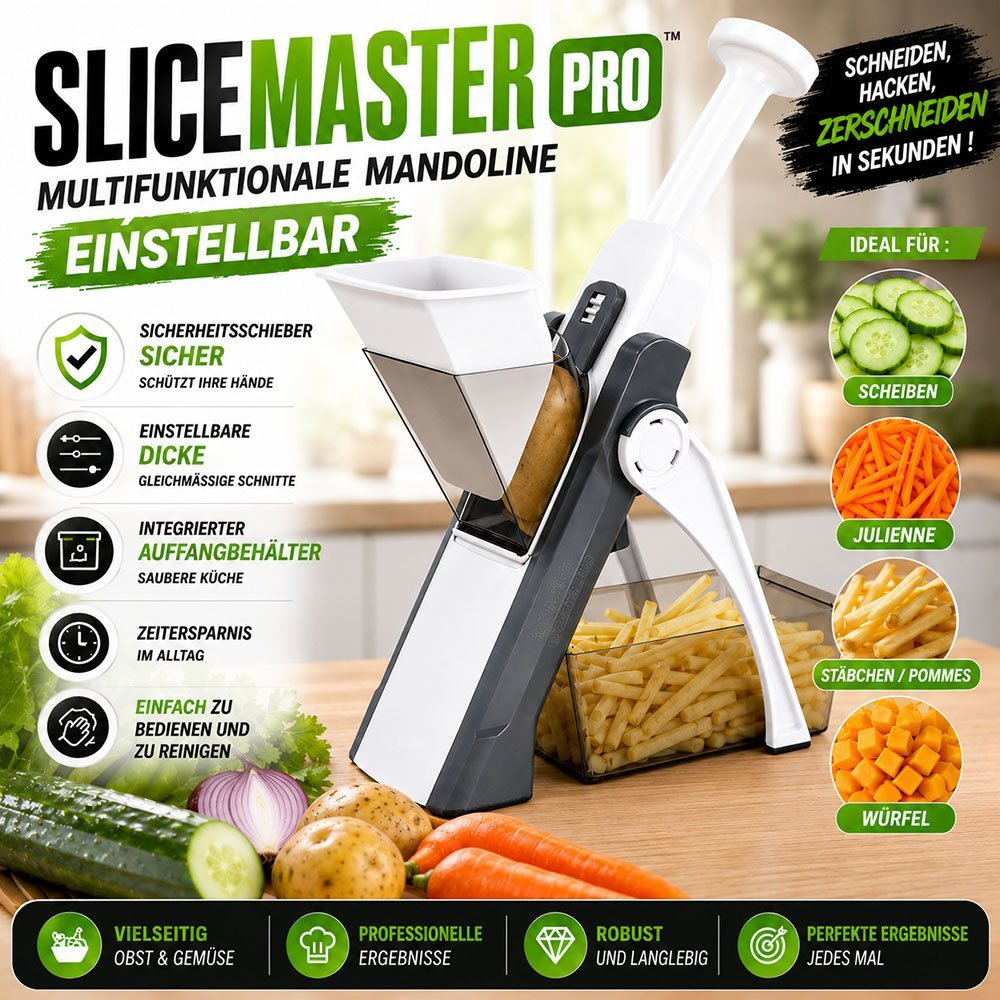 SliceMaster Pro™ – Verstellbare Multifunktions-Mandoline