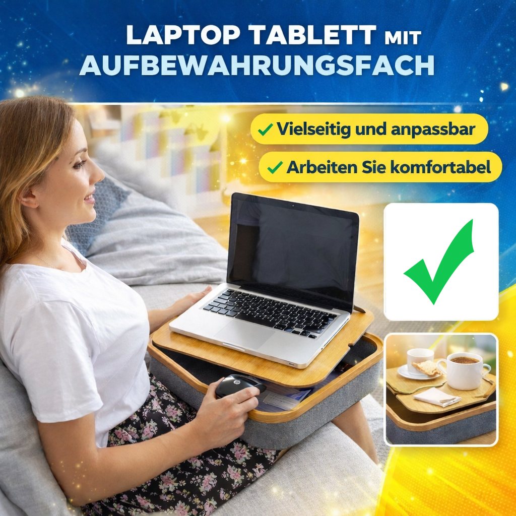Tragbare Laptop-Unterlage mit Ablagefach Larage