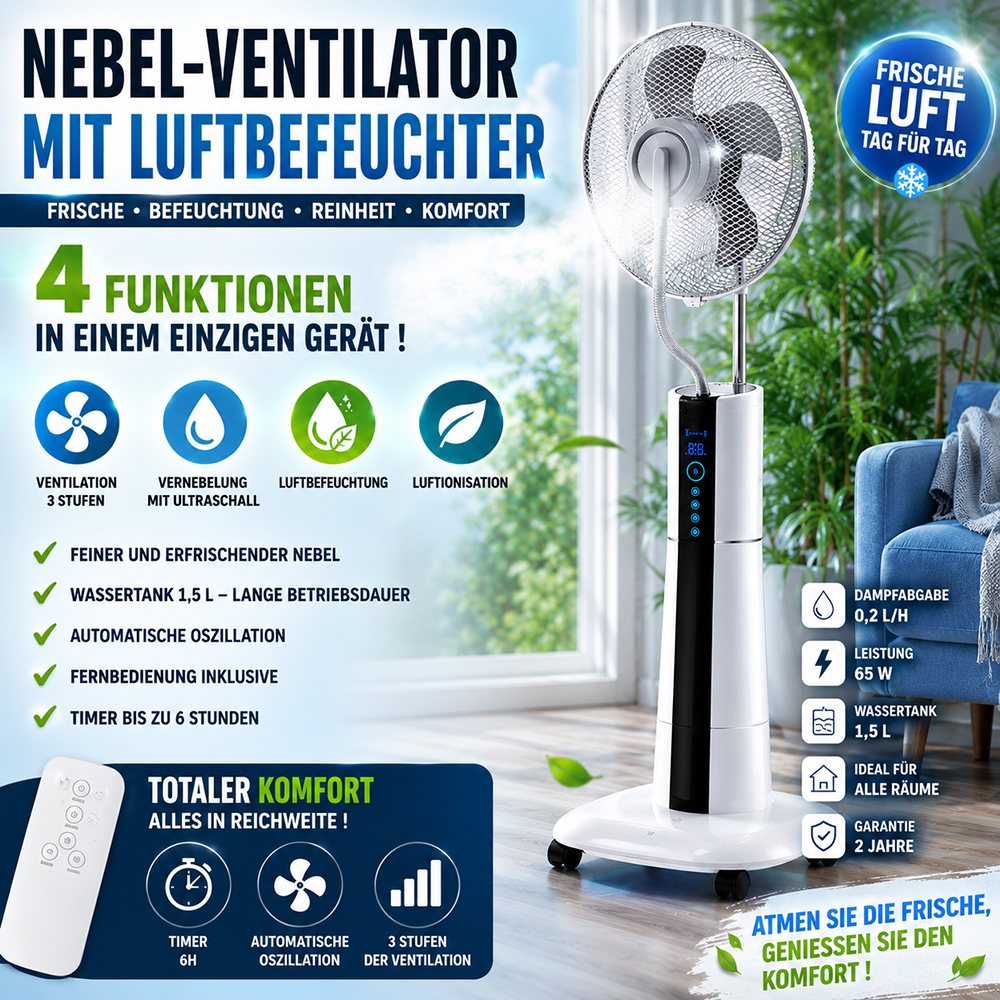 Sonnenkoenig Nebel-Ventilator mit Luftbefeuchter