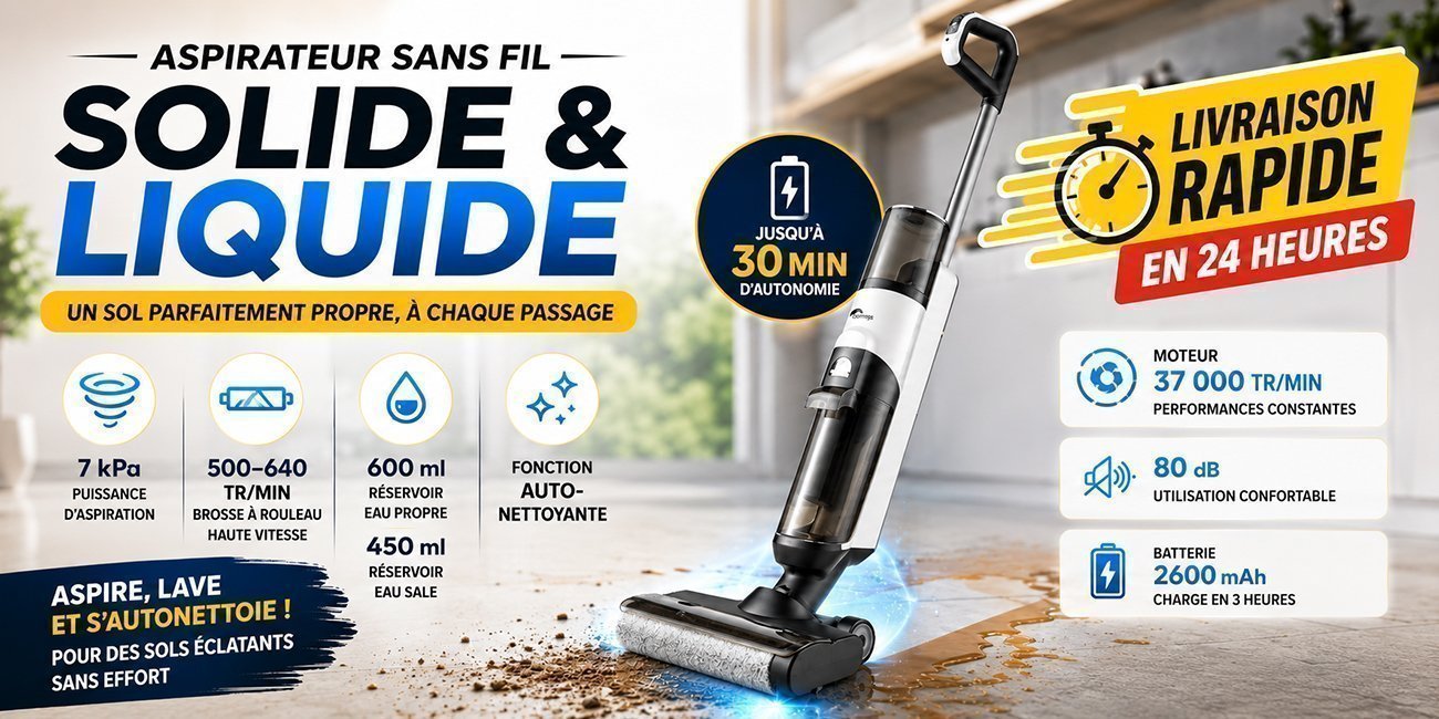 Aspirateur sans fil Solide & Liquide
