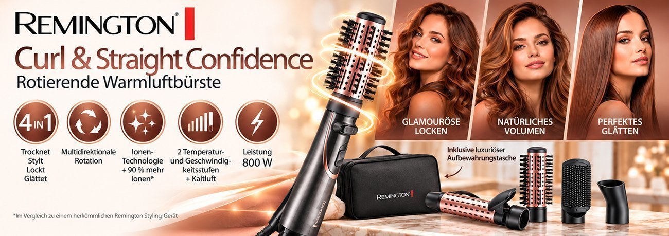 Rotierende Warmluftbürste Curl & Straight Confidence Remington
