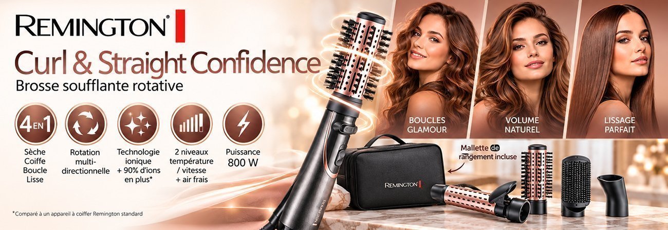 Brosse soufflante rotative Curl & Straight Confidence Remington