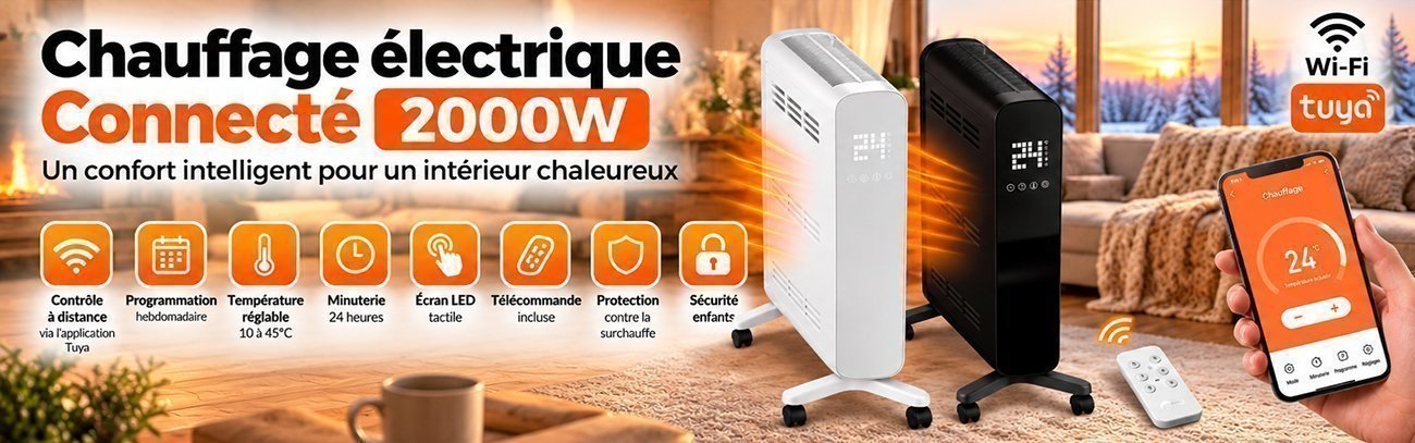Chauffage électrique Connecté 2000W