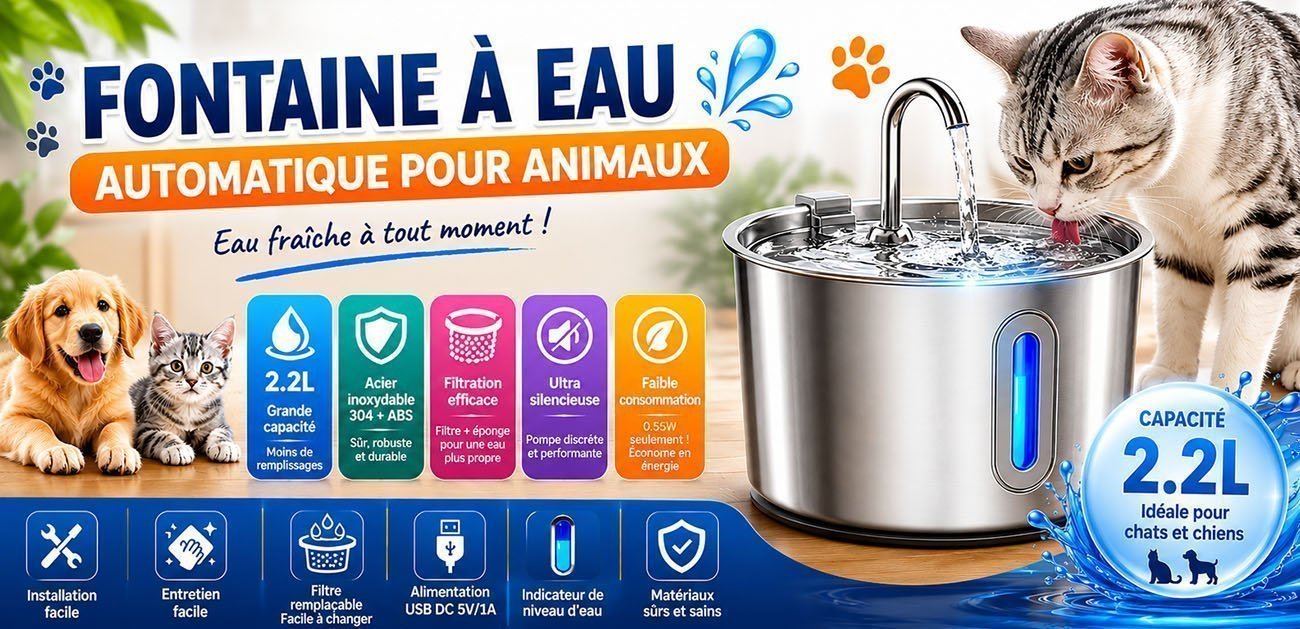 Fontaine à Eau Automatique pour Animaux de Compagnie