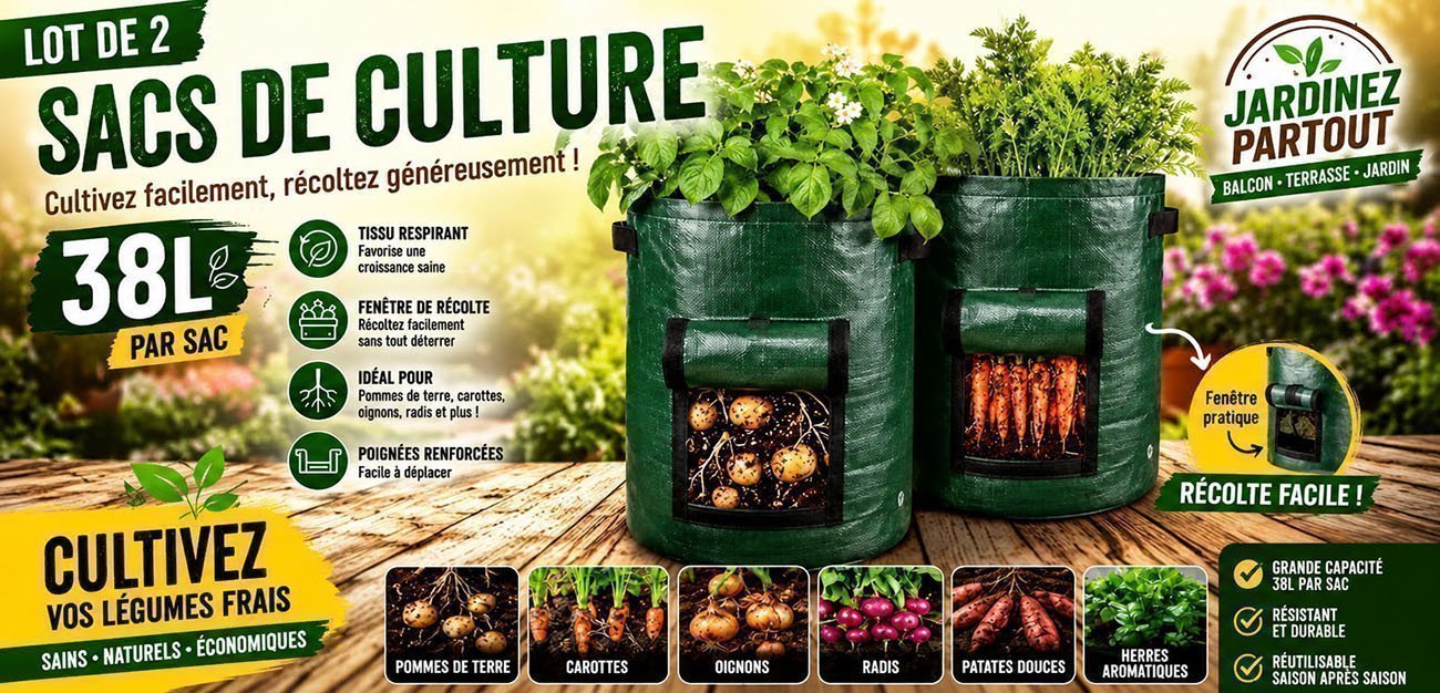 Lot de 2 Sacs de Culture 38L