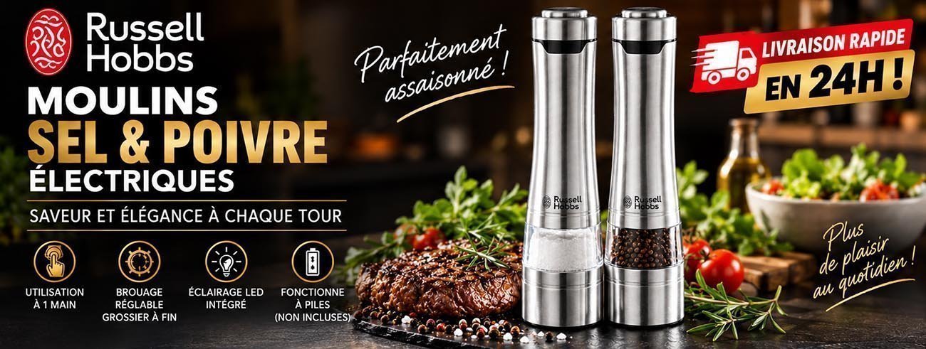 Moulins Sel & Poivre Electrique Russell Hobbs