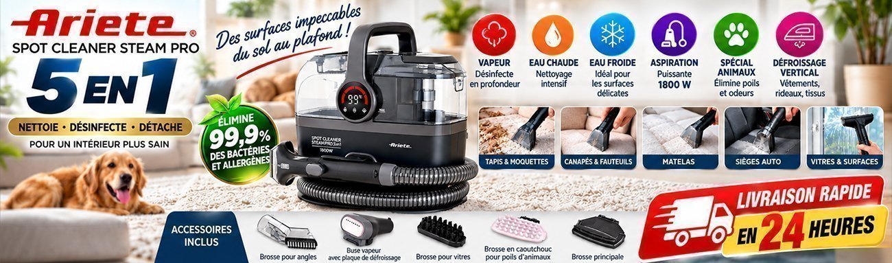 Nettoyeur à vapeur 5 en 1