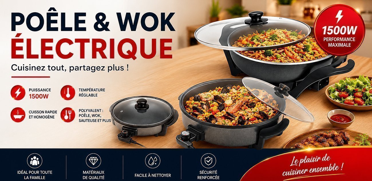 Poêle et Wok électrique