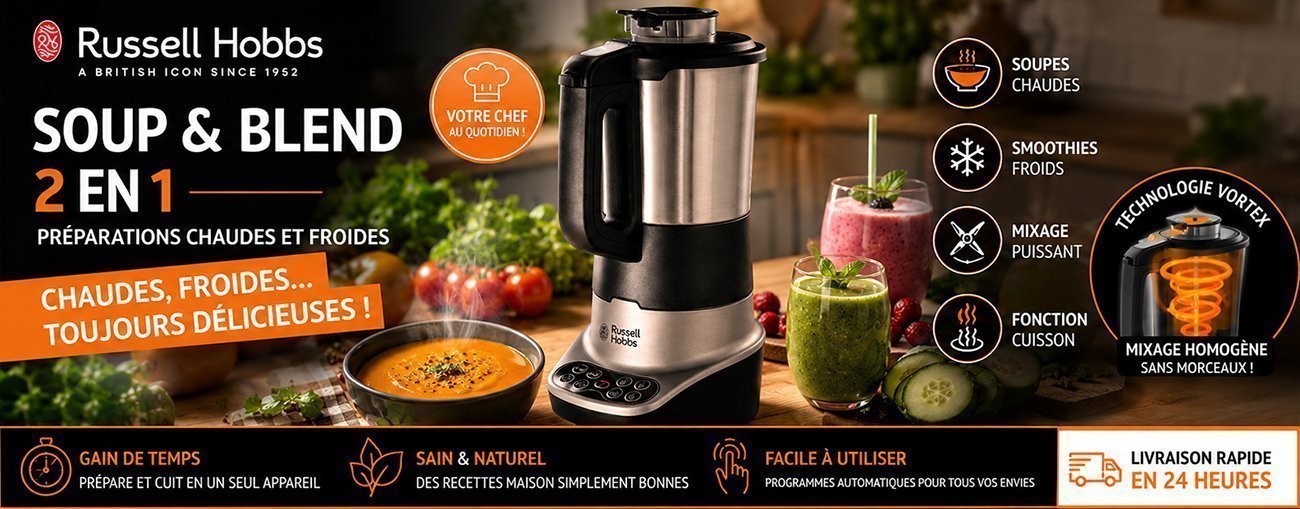 Soup & Blend 2en1 Préparations Chaudes et Froides Russell Hobbs