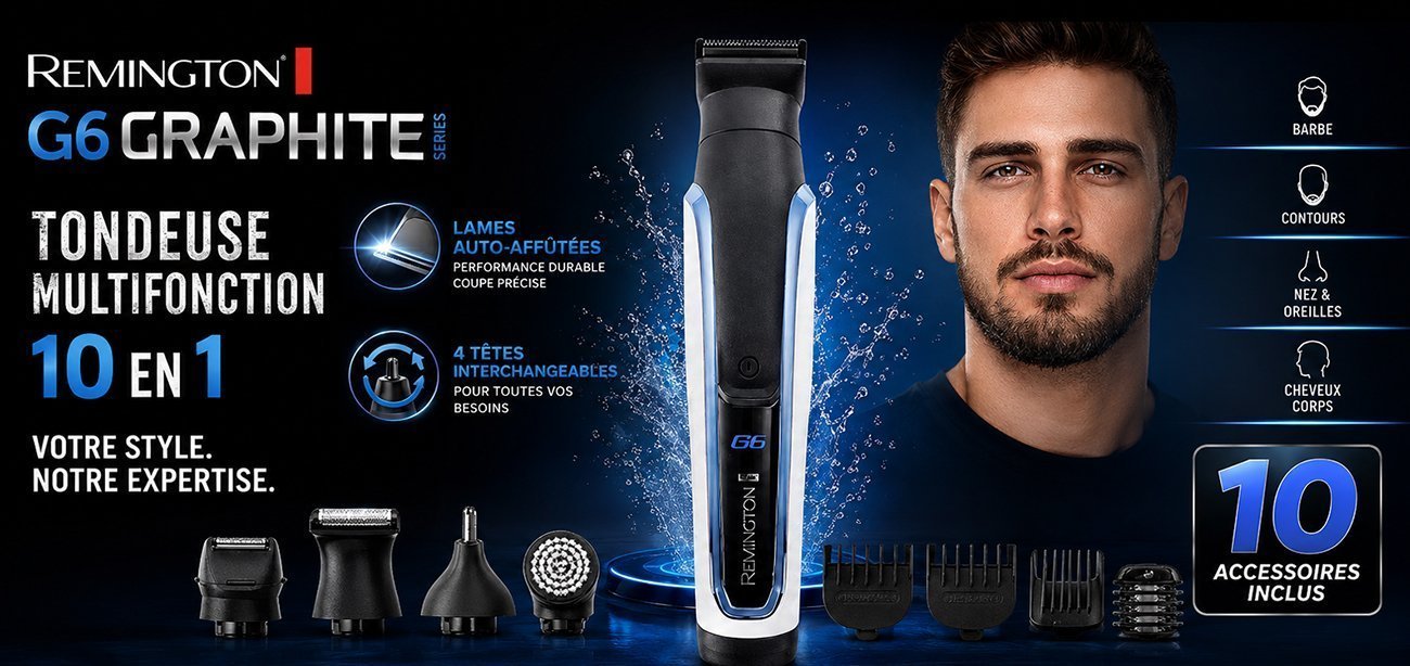 Tondeuse Remington Multifonction 10 en 1 G6 Graphite