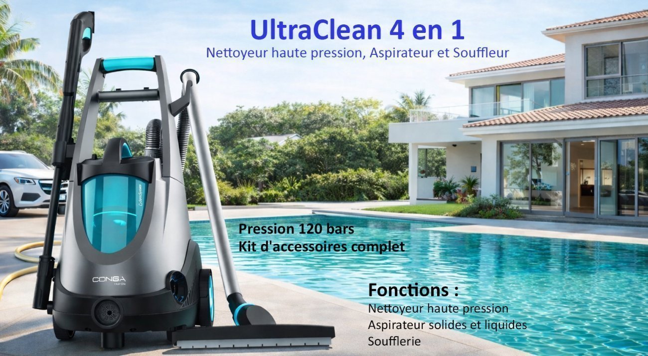 UltraClean 4 en 1 Nettoyeur haute pression, Aspirateur et Souffleur