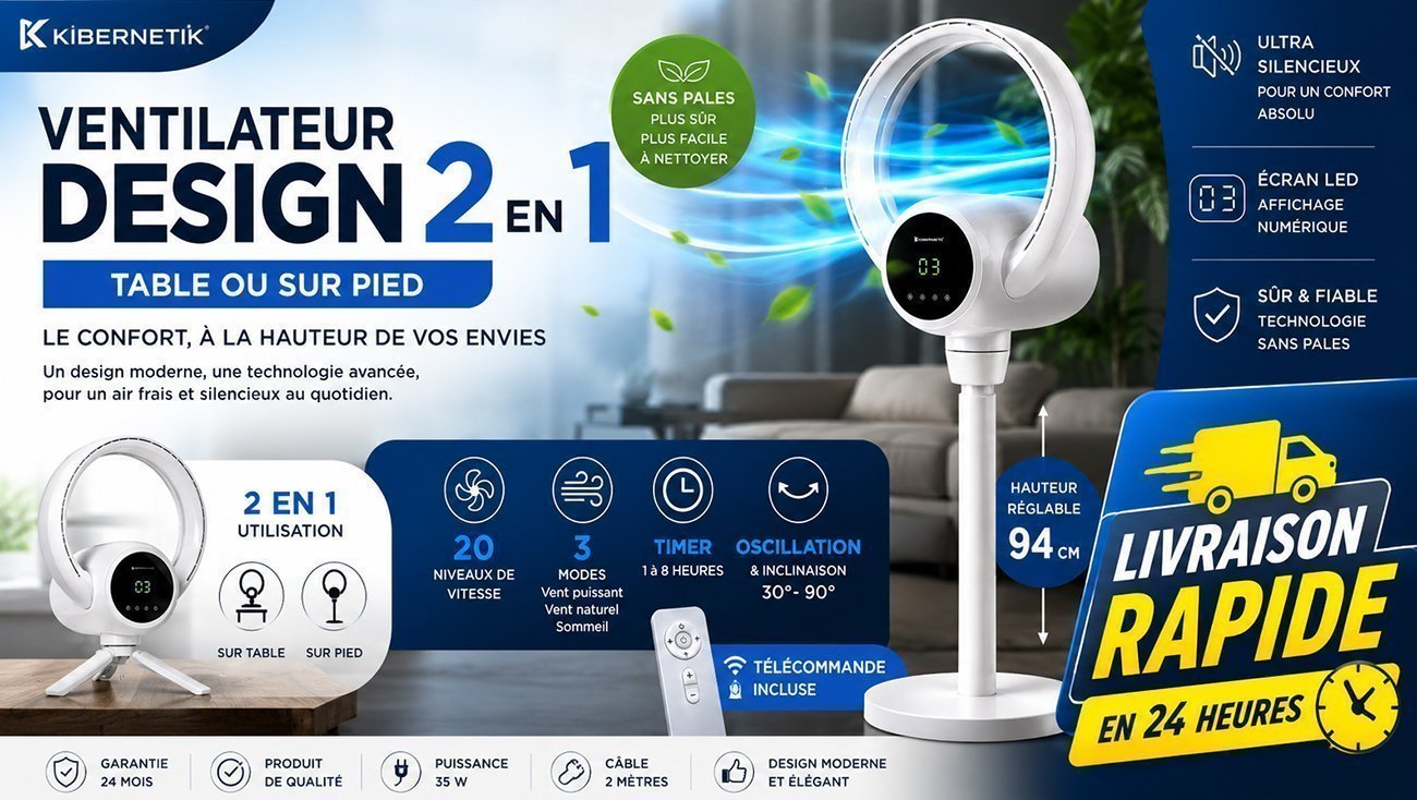 Ventilateur design 2 en 1